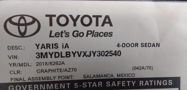 Toyota Yaris iA 1.5 FWD 2018 Gray