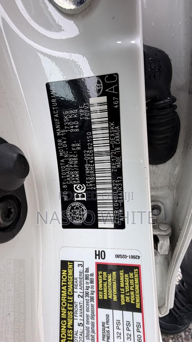 Toyota Corolla S Plus 4dr Sedan (1.8L 4cyl CVT) 2016 White